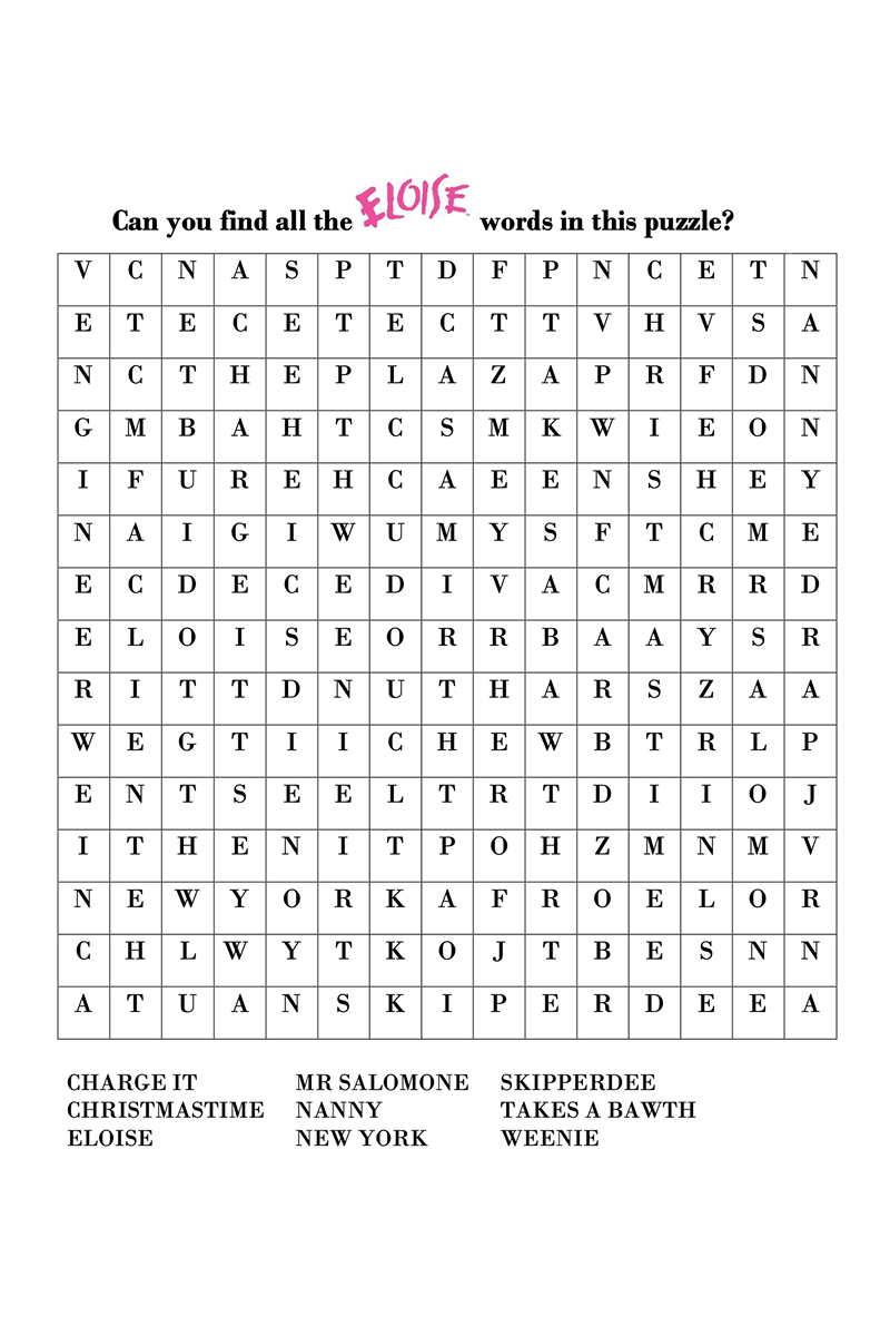 Plaza Hotel Word Search